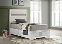 Miranda 54-inch Upholstered Twin Panel Bed White - Home & Sleep Outlet
