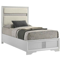Miranda 54-inch Upholstered Twin Panel Bed White - Home & Sleep Outlet