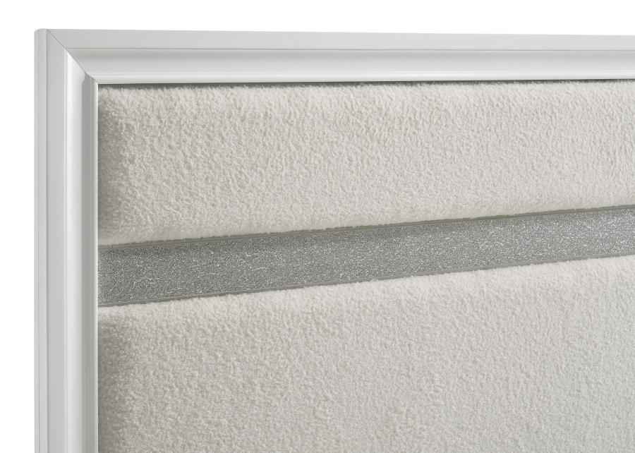 Miranda 54-inch Upholstered Twin Panel Bed White - Home & Sleep Outlet