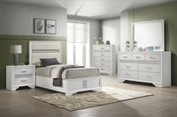 Miranda 54-inch Upholstered Twin Panel Bed White - Home & Sleep Outlet
