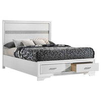 Miranda 51-inch Wood Full Storage Panel Bed White - Home & Sleep Outlet