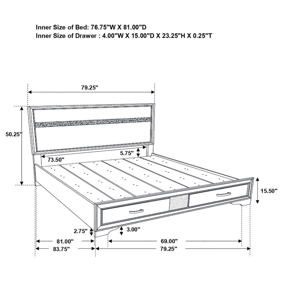 Miranda 5-piece Eastern King Bedroom Set White - Home & Sleep Outlet