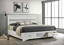Miranda 51-inch Wood Eastern King Storage Panel Bed White - Home & Sleep Outlet