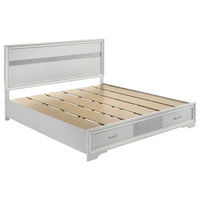 Miranda 51-inch Wood Eastern King Storage Panel Bed White - Home & Sleep Outlet