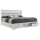 Miranda 51-inch Wood Eastern King Storage Panel Bed White - Home & Sleep Outlet