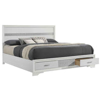 Miranda 51-inch Wood Eastern King Storage Panel Bed White - Home & Sleep Outlet