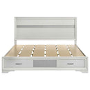 Miranda 51-inch Wood Eastern King Storage Panel Bed White - Home & Sleep Outlet