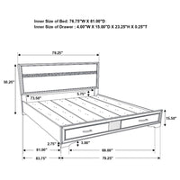 Miranda 51-inch Wood Eastern King Storage Panel Bed White - Home & Sleep Outlet