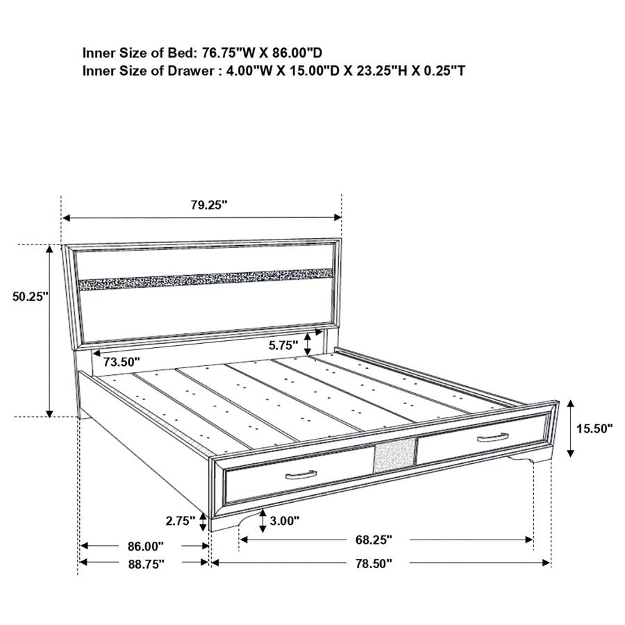 Miranda 4-piece California King Bedroom Set White - Home & Sleep Outlet