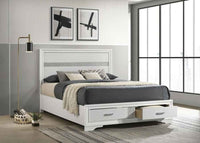 Miranda 51-inch Wood Queen Storage Panel Bed White - Home & Sleep Outlet