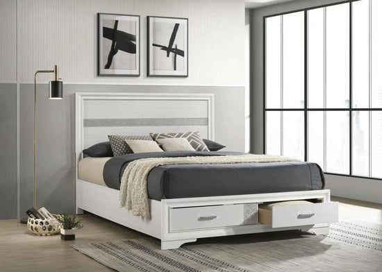 Miranda 51-inch Wood Queen Storage Panel Bed White