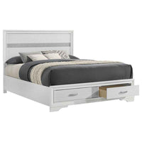 Miranda 51-inch Wood Queen Storage Panel Bed White - Home & Sleep Outlet