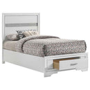 Miranda 51-inch Wood Twin Storage Panel Bed White - Home & Sleep Outlet