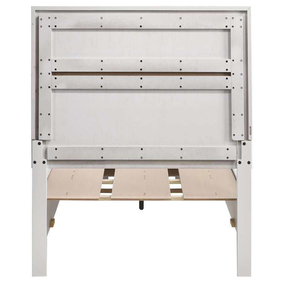 Miranda 51-inch Wood Twin Storage Panel Bed White - Home & Sleep Outlet