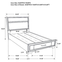 Miranda 51-inch Wood Twin Storage Panel Bed White - Home & Sleep Outlet