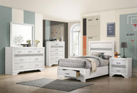 Miranda 51-inch Wood Twin Storage Panel Bed White - Home & Sleep Outlet