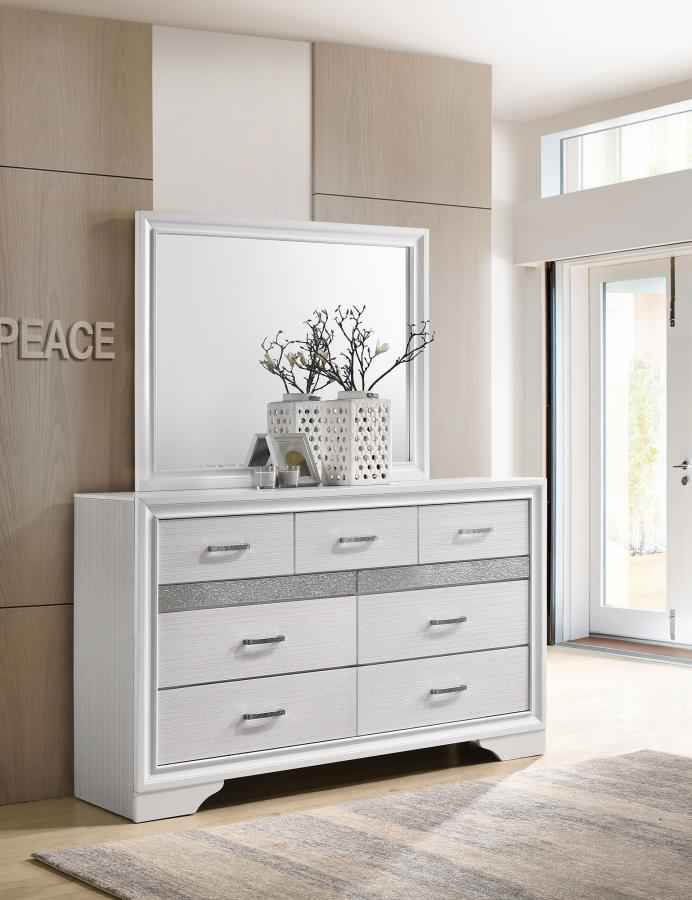 Miranda 7-drawer Dresser with Mirror White - Home & Sleep Outlet
