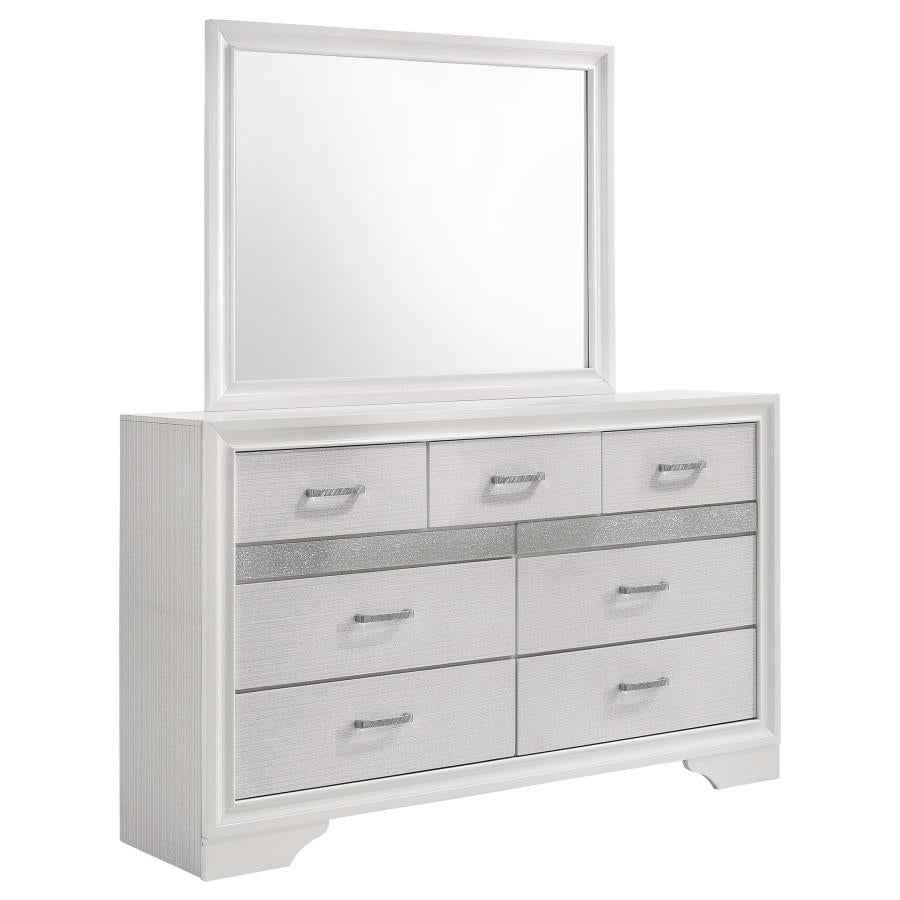 Miranda 7-drawer Dresser with Mirror White - Home & Sleep Outlet