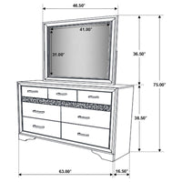 Miranda 7-drawer Dresser with Mirror White - Home & Sleep Outlet