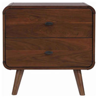 Robyn 2-drawer Nightstand Bedside Table Dark Walnut