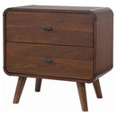 Robyn 2-drawer Nightstand Bedside Table Dark Walnut