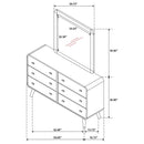 Robyn 6-drawer Dresser with Mirror Dark Walnut
