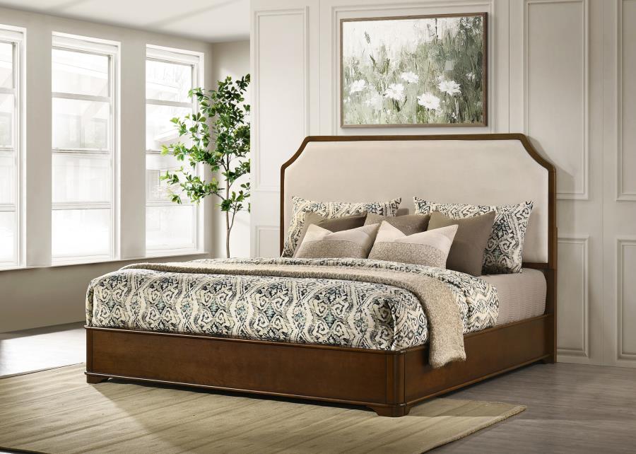 Home & Sleep Outlet - Garland 58-inch Eastern King Panel Bed Cream Brown Cherry