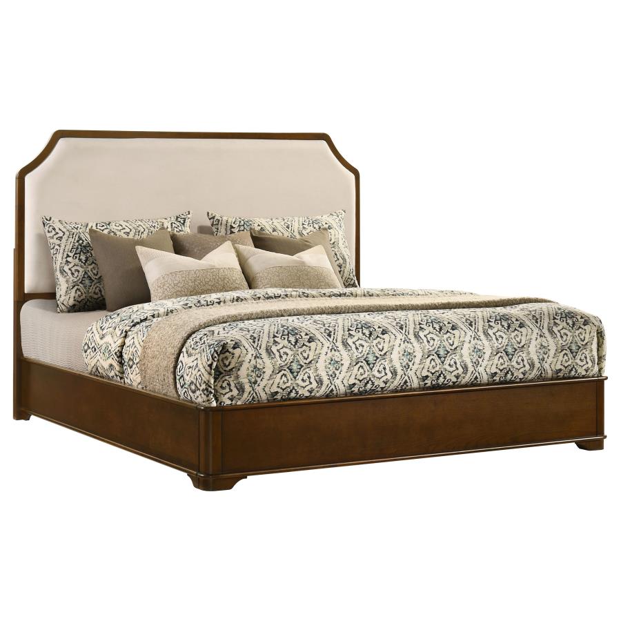 Home & Sleep Outlet - Garland 58-inch Eastern King Panel Bed Cream Brown Cherry