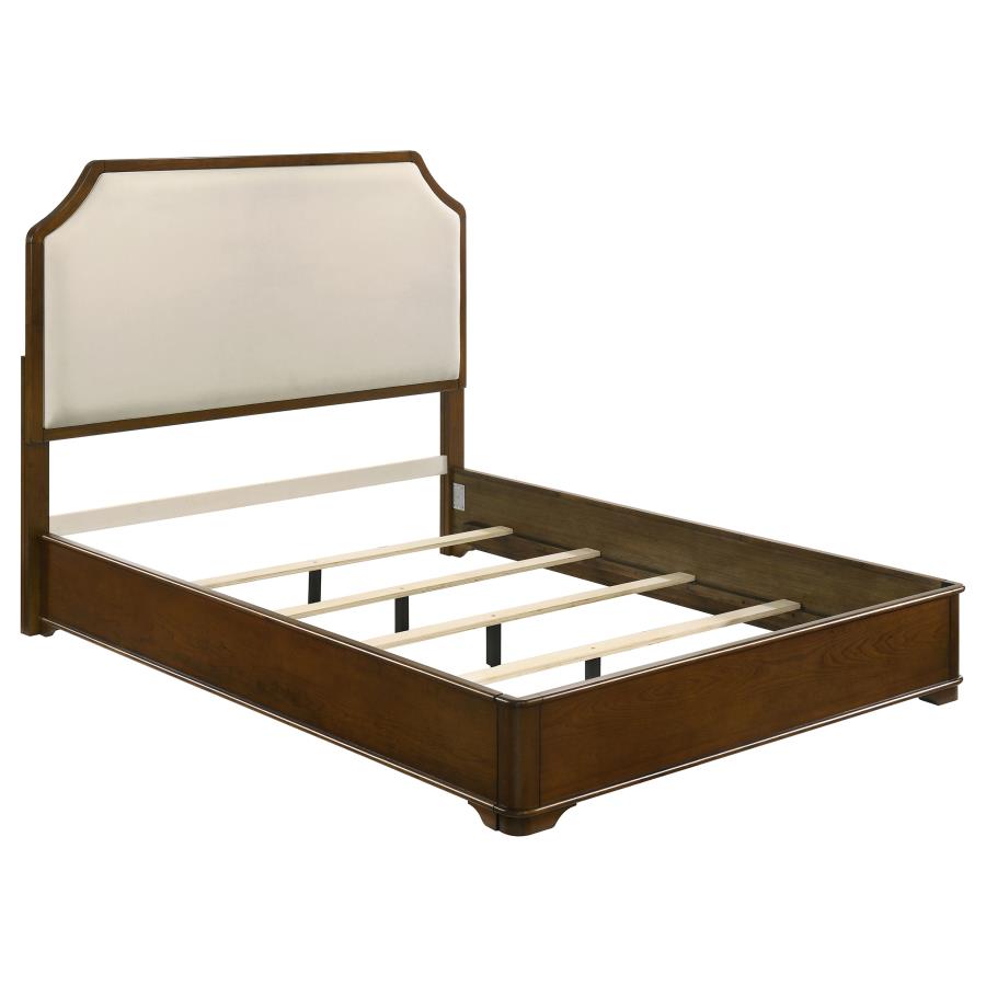 Home & Sleep Outlet - Garland 58-inch Queen Panel Bed Cream and Brown Cherry