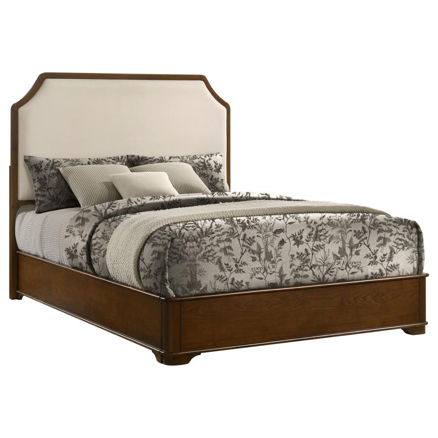 Home & Sleep Outlet - Garland 58-inch Queen Panel Bed Cream and Brown Cherry