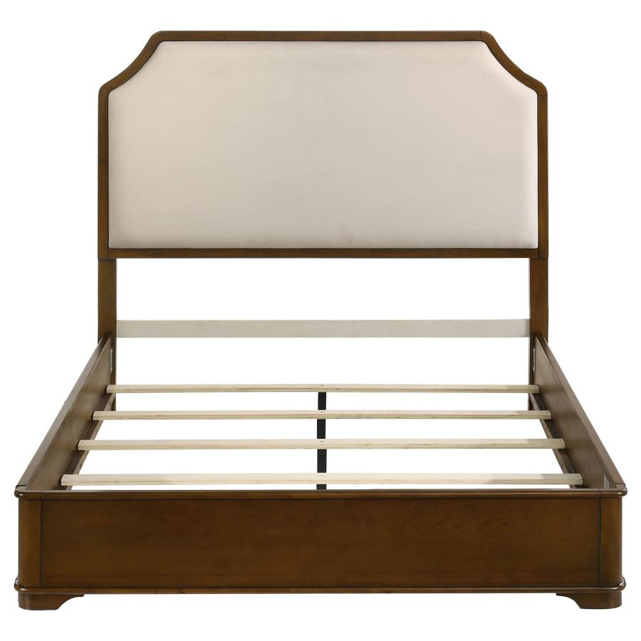 Home & Sleep Outlet - Garland 58-inch Queen Panel Bed Cream and Brown Cherry