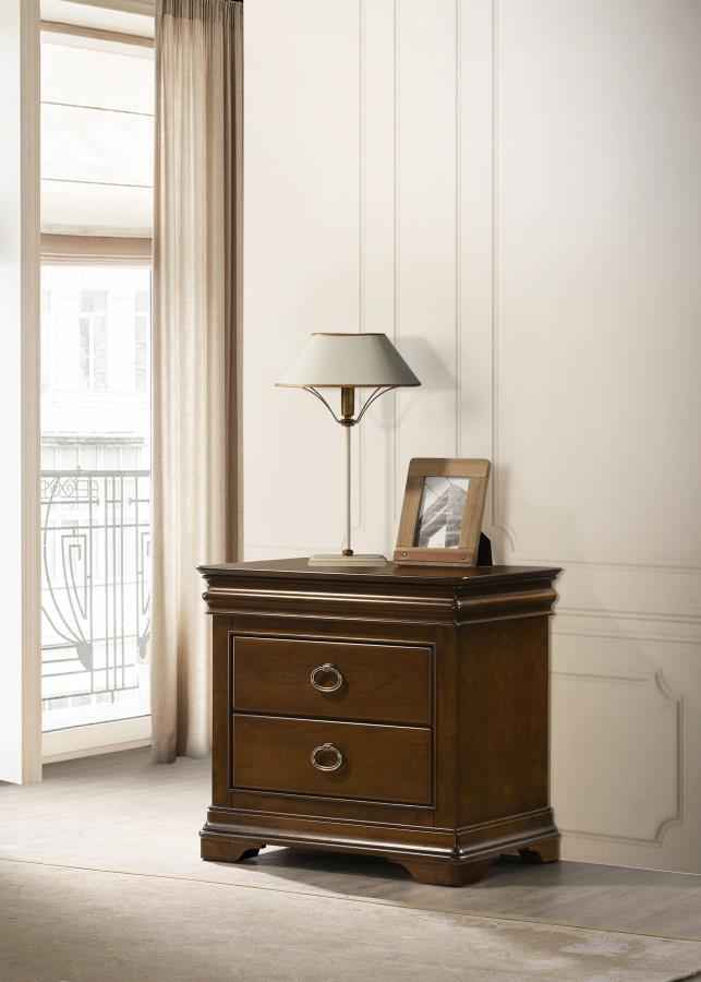 Garland 2-drawer Nightstand Bedside Table Brown Cherry