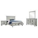 Franco 4-piece Eastern King Bedroom Set Distressed White