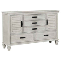 Franco 5-piece Eastern King Bedroom Set Distressed White