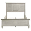 Franco Wood Queen Panel Bed Distressed White
