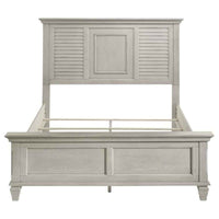 Franco Wood Queen Panel Bed Distressed White