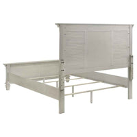 Franco Wood Queen Panel Bed Distressed White