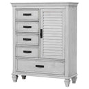 Franco 5-drawer Door Chest Distressed White