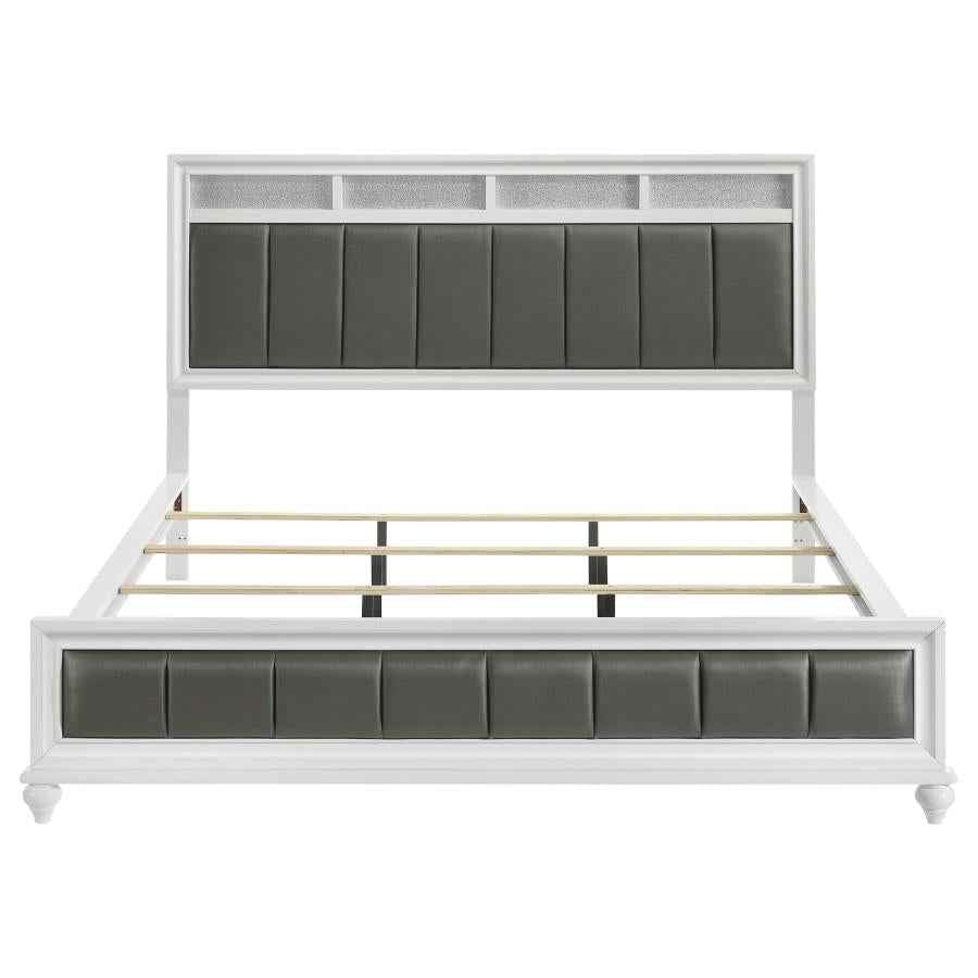 Barzini Wood California King Panel Bed White