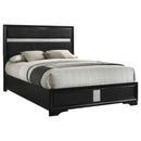 Miranda 54-inch Upholstered Queen Panel Bed Black