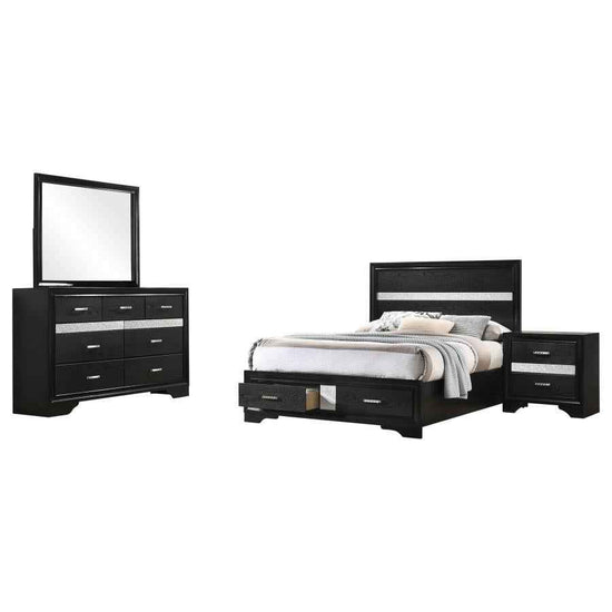 Miranda 4-piece Full Bedroom Set Black