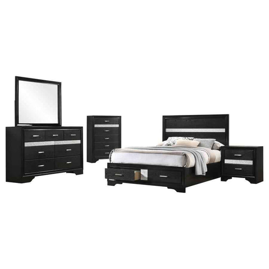 Miranda 5-piece Full Bedroom Set Black