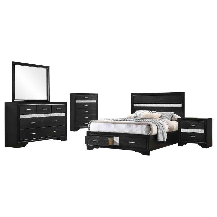 Miranda 5-piece Full Bedroom Set Black