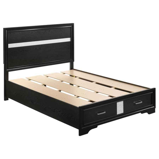 Miranda 51-inch Wood Full Storage Panel Bed Black