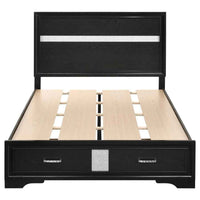 Miranda 51-inch Wood Full Storage Panel Bed Black
