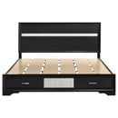 Miranda 51-inch Wood Eastern King Storage Panel Bed Black
