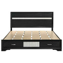 Miranda 51-inch Wood California King Storage Panel Bed Black