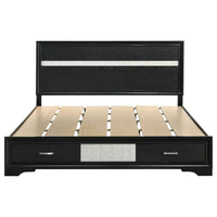 Miranda 51-inch Wood California King Storage Panel Bed Black