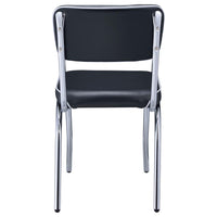 Retro Upholstered Dining Side Chair Black (Set of 2)