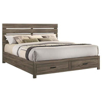 Brantford Wood Eastern King Storage Panel Bed Barrel Oak